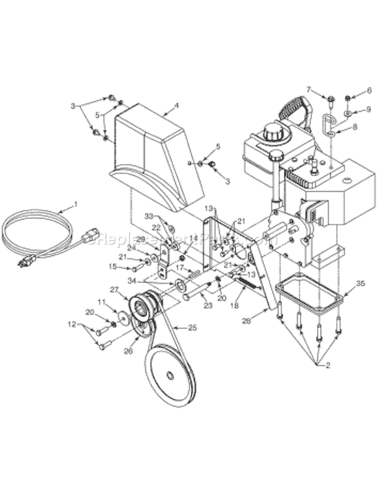 Page D Diagram and Parts List for 31AE9P3I801 2005-2 Yard Man Snow Blower